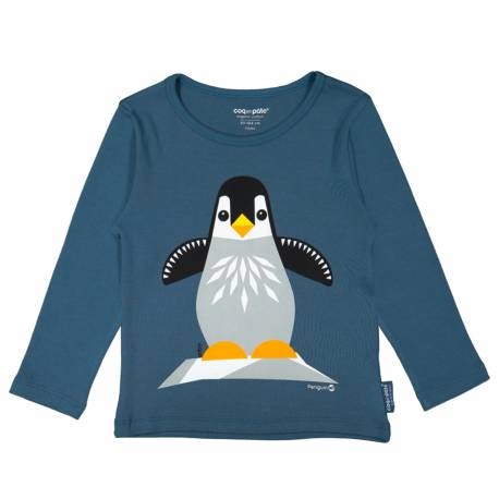 T-shirt Bébé Manches Longues Vertbaudet - Imprimé Pingouin, 100% Coton Bio - 10